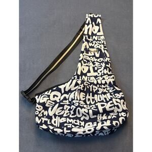 Fun Keen Pet Carrier Sling Style Canvas Adjustable Strap Lettering Pattern